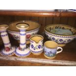 Six pieces if Nicholas Mosse pottery Ireland and another bowl Catalogue only, live bidding available