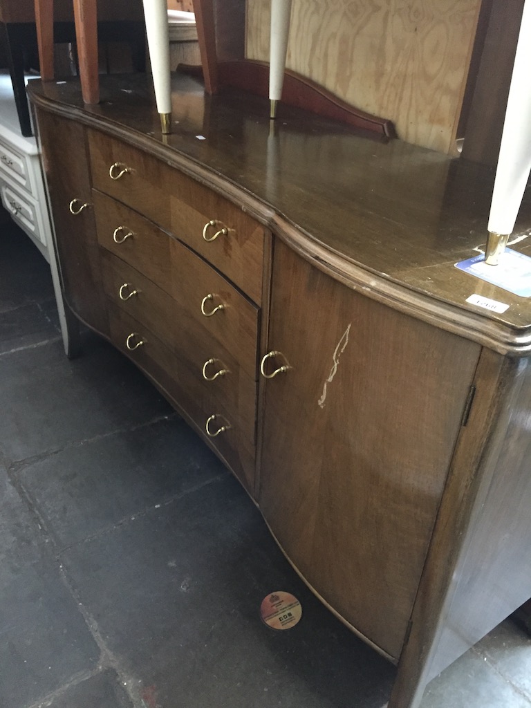 Walnut sideboard Catalogue only, live bidding available via our website. Please note we can only