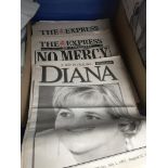 12 newspapers with headlines of Princess Diana's death Catalogue only, live bidding available via