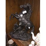 Edwardian spelter Marley horse group Catalogue only, live bidding available via our website.