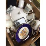 Box of china inc. commemorative ware Catalogue only, live bidding available via our website.