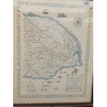 A Ltd edition Domesday map of England - John Garnons Williams 1986, 53cm x 43cm, framed and