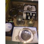 Box of plated ware and bric a brac Catalogue only, live bidding available via our website. Please