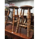 Pair of beech stools Catalogue only, live bidding available via our website. Please note we can only