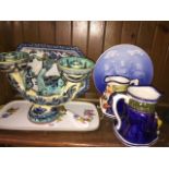 Losol ware dish, two toby jugs, Bavarian tray etc. Catalogue only, live bidding available via our