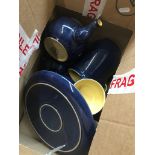A box of Denby blue pottery Catalogue only, live bidding available via our website. Please note we