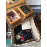 Small box with inlaid jewellery box etc. Catalogue only, live bidding available via our website.