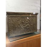 Brass covered log box Catalogue only, live bidding available via our website. Please note we can