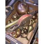 A box of copper and brass Catalogue only, live bidding available via our website. Please note we can