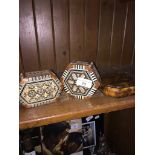Two vizagapatam style MOP inlaid boxes and an octagonal tortoiseshell style box. Catalogue only,