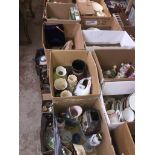 4 boxes of mixed items including ornaments, vases, figurines, epns and royal commemorative wares etc