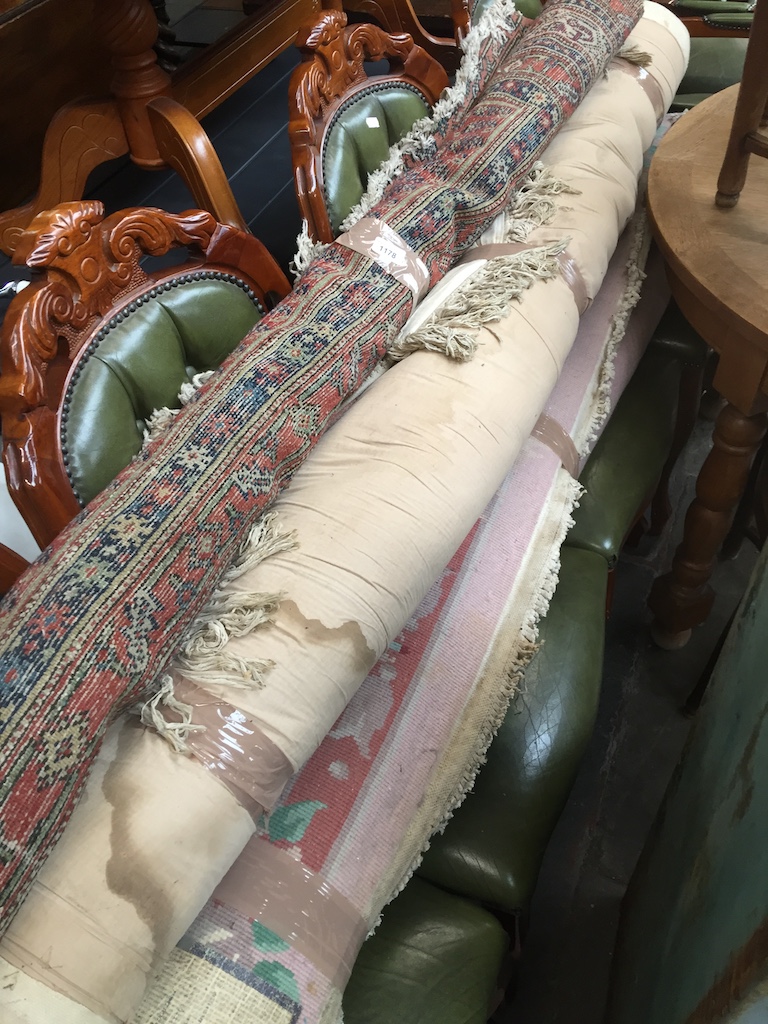 3 rugs. Catalogue only, live bidding available via our website. Please note we can only provide in