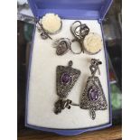 3 pairs of earings stamped 925 Catalogue only, live bidding available via our website. Please note