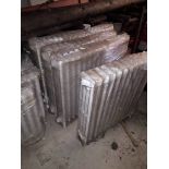 13x Ideal Neo-Classic cast iron radiators comprising: 2x 92cm x 78cm, 2x 119cm x 61cm, 1x 117cm x