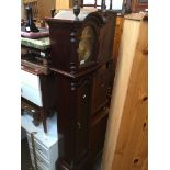 Reproduction mahogany grandmother clock with triple weights Catalogue only, live bidding available