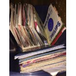 A box of 7" single records Catalogue only, live bidding available via our website. Please note we