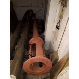 A large cast iron lamp post (no top), length 370cm. Please note item located off site in Birkenhead,