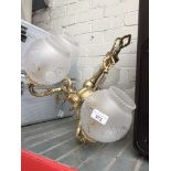 A five lamp chandelier Catalogue only, live bidding available via our website. Please note we can