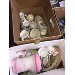 2 boxes of mixed pottery including collectors plates and souvenir ware Catalogue only, live