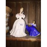 Two Royal doulton figures: Denise HN2477 and Elaine HN3214. Catalogue only, live bidding available