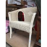 Cream Lloyd Loom chair Catalogue only, live bidding available via our website. Please note we can