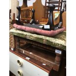An adjustable sloping footstool and small footstool Catalogue only, live bidding available via our