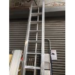 A pair of aluminium extension ladders Catalogue only, live bidding available via our website. Please