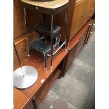 Teak trolley and metal step stool Catalogue only, live bidding available via our website. Please