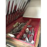 Canteen with various plated cutlery Catalogue only, live bidding available via our website. Please