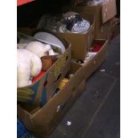 Nine boxes of misc, pictures, pottery, ornaments, kitchenware, etc Catalogue only, live bidding