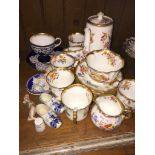 Hammersley floral china coffee set and small blue china etc. Catalogue only, live bidding available