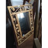 A bamboo framed mirror Catalogue only, live bidding available via our website. Please note we can