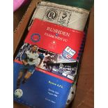 A box of football programmes. Catalogue only, live bidding available via our website. Please note we