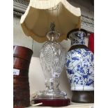 Irish Galway glass table lamp Catalogue only, live bidding available via our website. Please note we