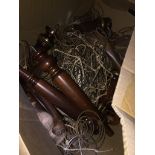 A box of old chair legs and cushion springs Catalogue only, live bidding available via our