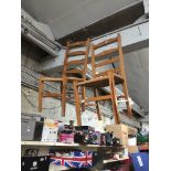 Pair of rush seated ladder back chairs Catalogue only, live bidding available via our website.