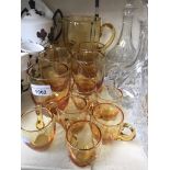 Amber glass jug set Catalogue only, live bidding available via our website. Please note we can