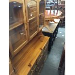 Modern pine dresser with glazed top Catalogue only, live bidding available via our website. Please