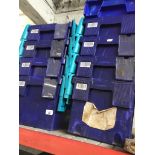 Nine stacking storage crates Catalogue only, live bidding available via our website. Please note