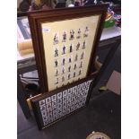 Framed cigarette cards - Football and TA uniforms Catalogue only, live bidding available via our