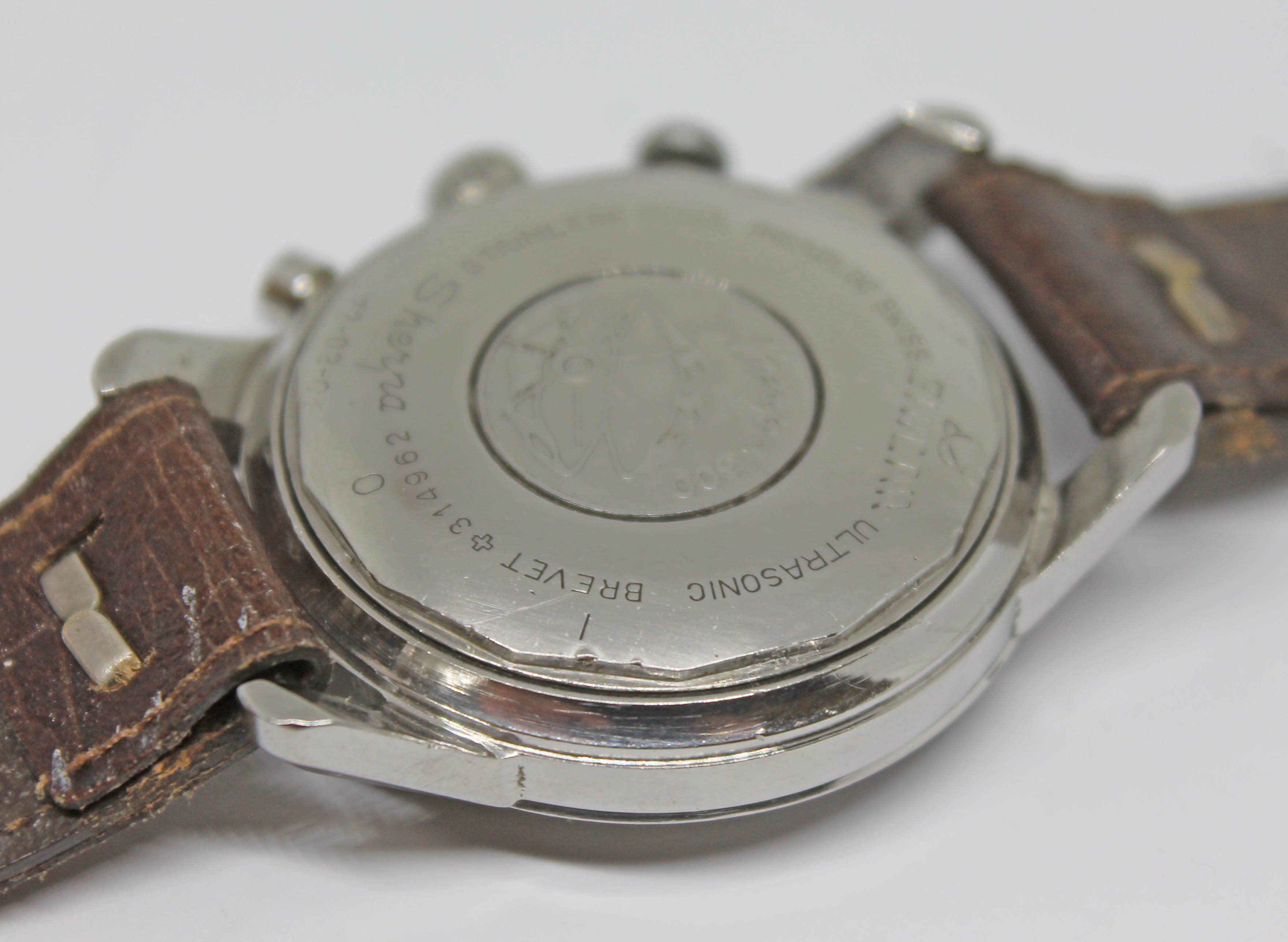 A vintage stainless steel Enicar Sherpa Graph 300 'Jim Clark' chronograph wristwatch reference 072- - Bild 9 aus 14