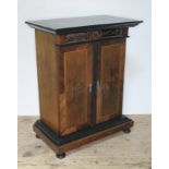 A late 19th century table cabinet polyphon music player, 'The Imperial', with one disc, width 43cm,