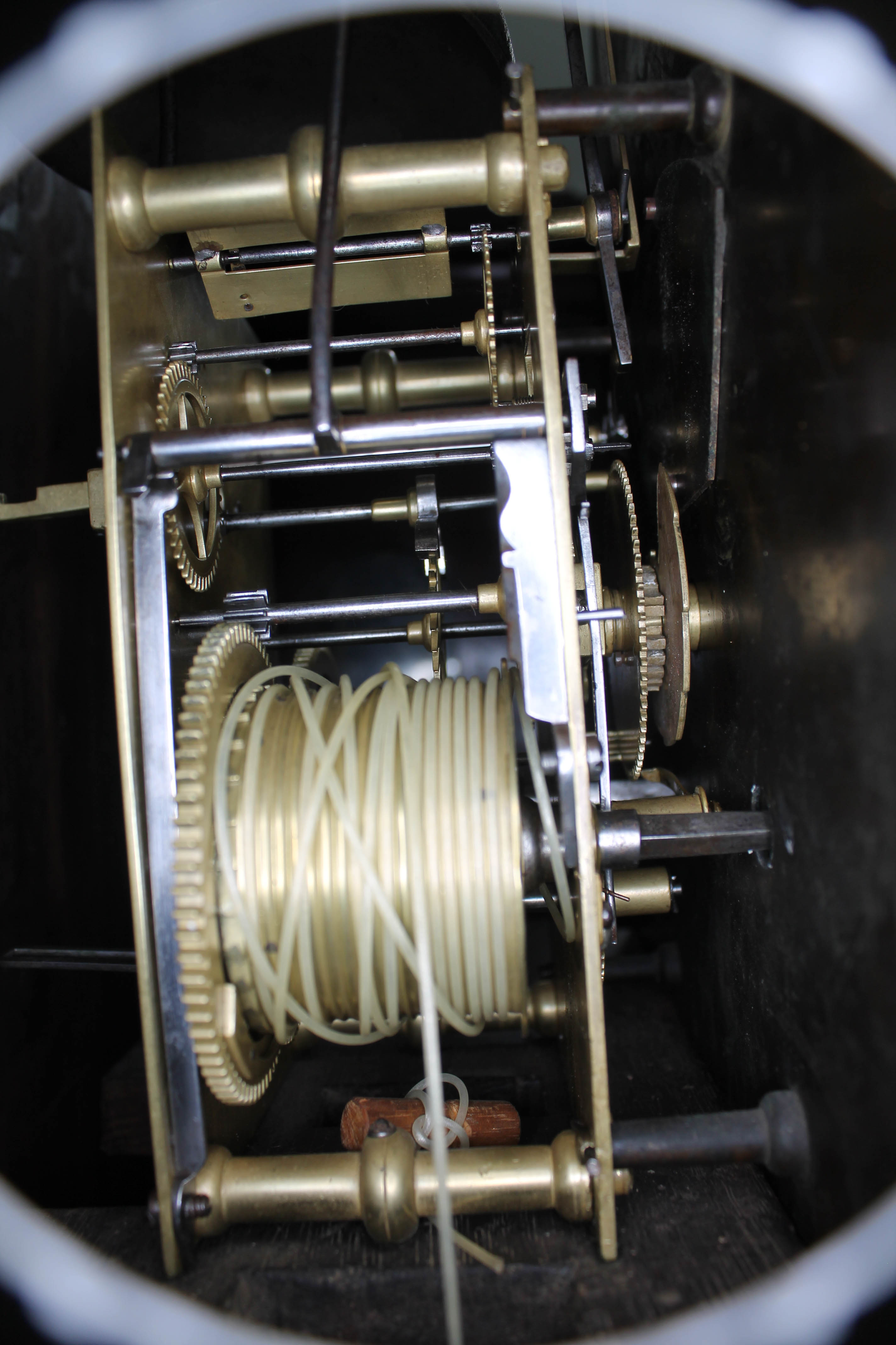 An 18th century mahogany longcase clock, the brass four pillar movement striking on single bell, the - Image 4 of 8