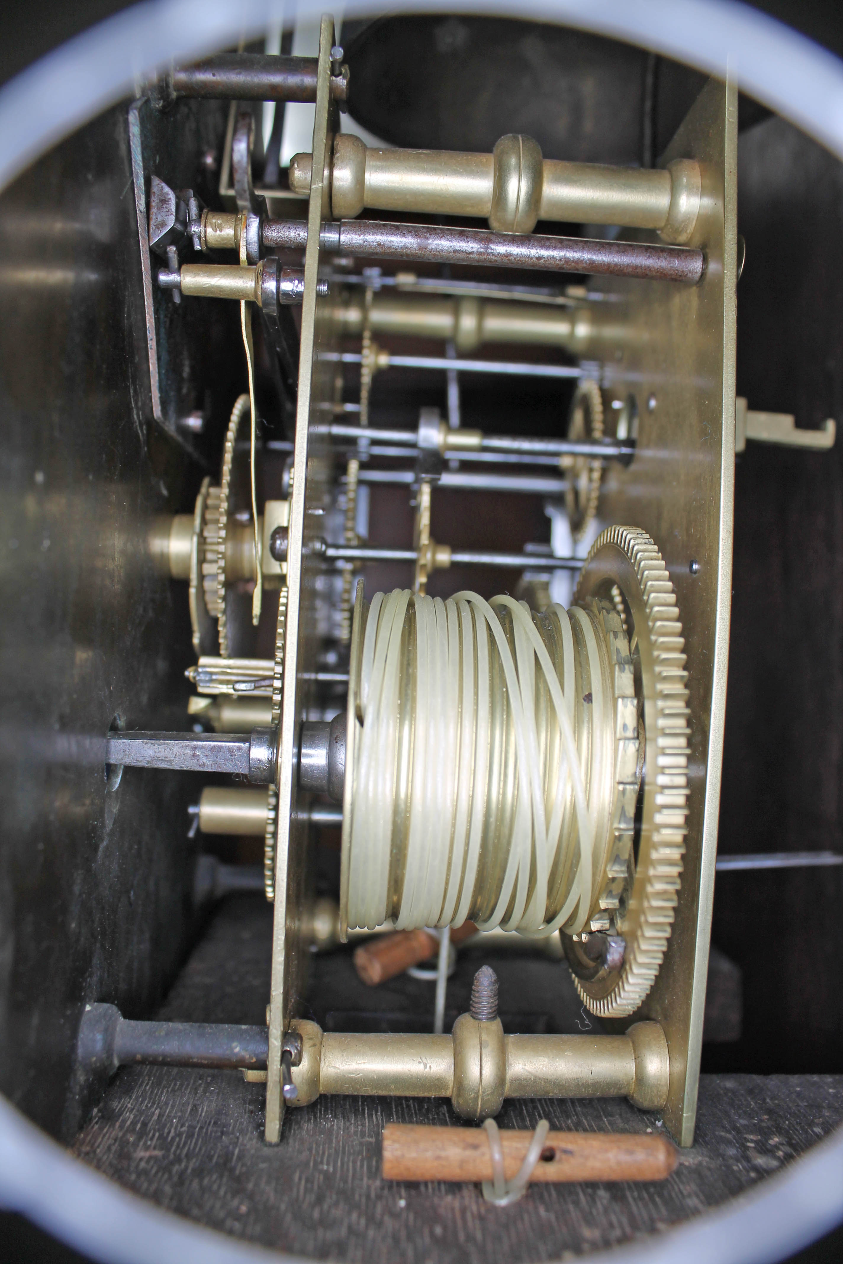 An 18th century mahogany longcase clock, the brass four pillar movement striking on single bell, the - Image 3 of 8