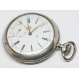 T. Eaton Co. Ltd open face pocket watch, the white enamel dial having Roman numerals with outer