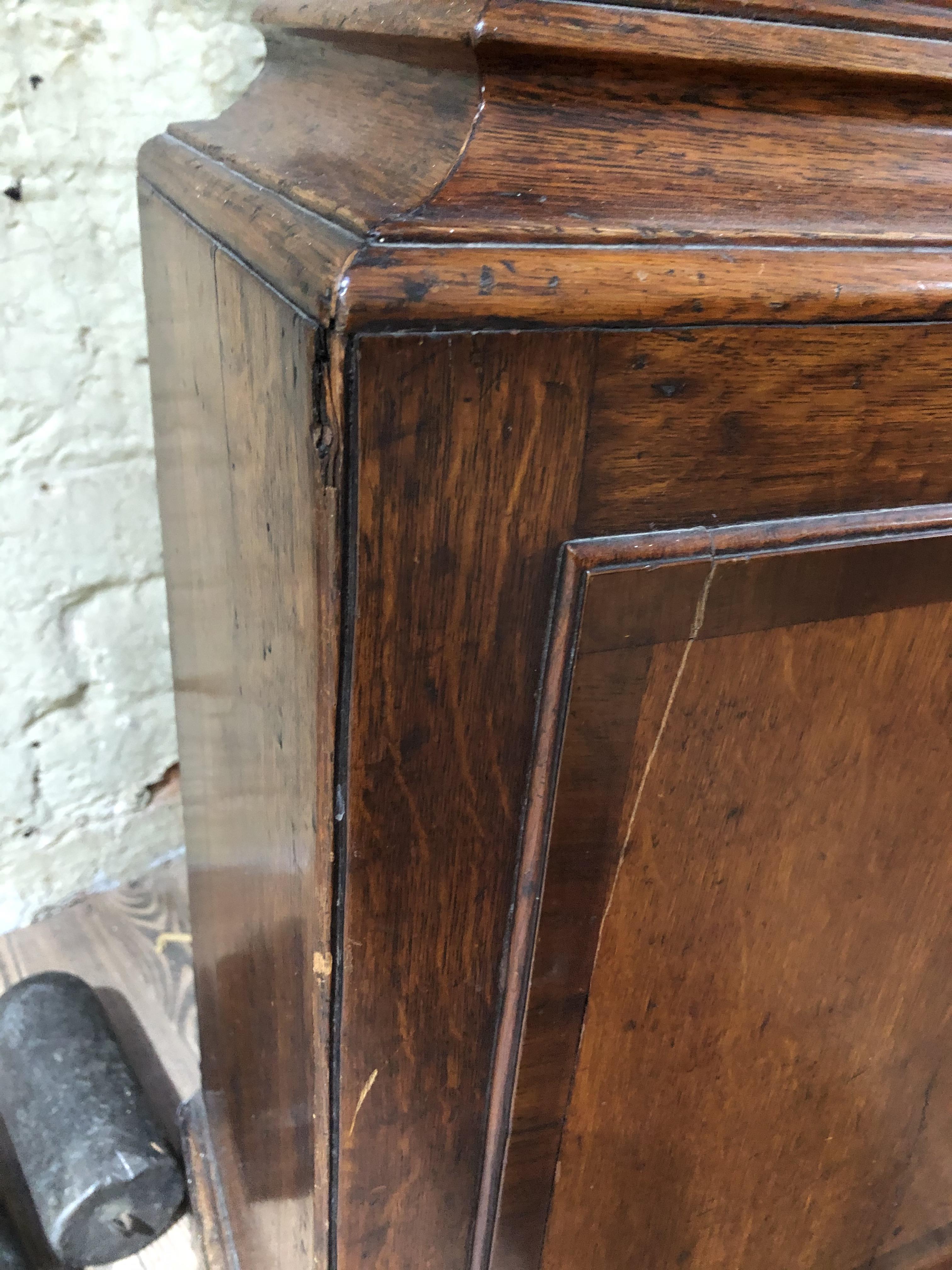 An 18th century oak eight day long case clock, four pillar brass movement striking on single bell, - Image 19 of 37