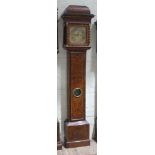 A William & Mary/Queen Anne eight day long case clock with arabesque marquetry inlaid case, hood