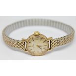 A 1970 hallmarked 9ct gold Omega ladies wristwatch with 17 jewel caliber 485 manual wind movement,