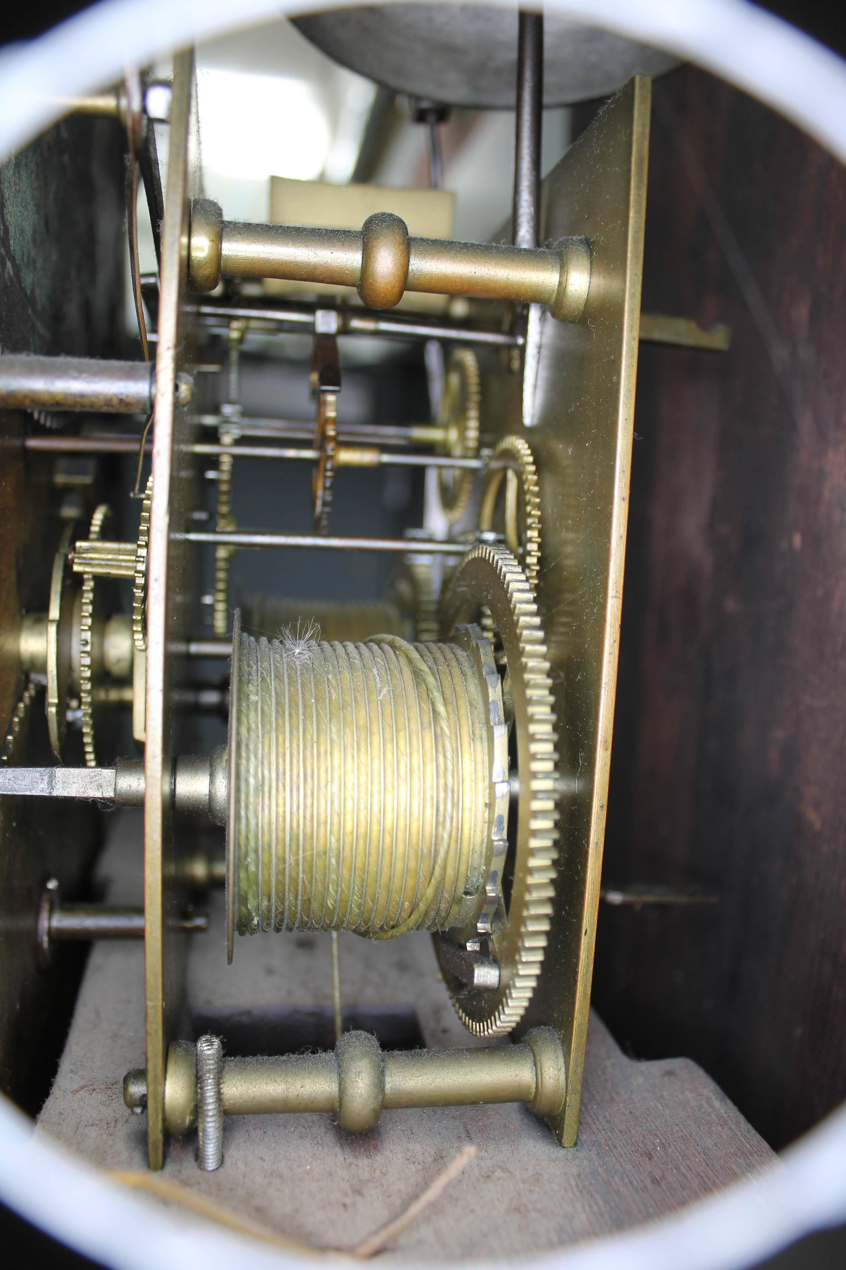 An 18th century oak eight day long case clock, four pillar brass movement striking on single bell, - Image 2 of 37