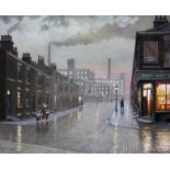 Steven Scholes (b1952), "The Corner Shop Salford 1962", oil on canvas, 58cm x 48cm, signed lower